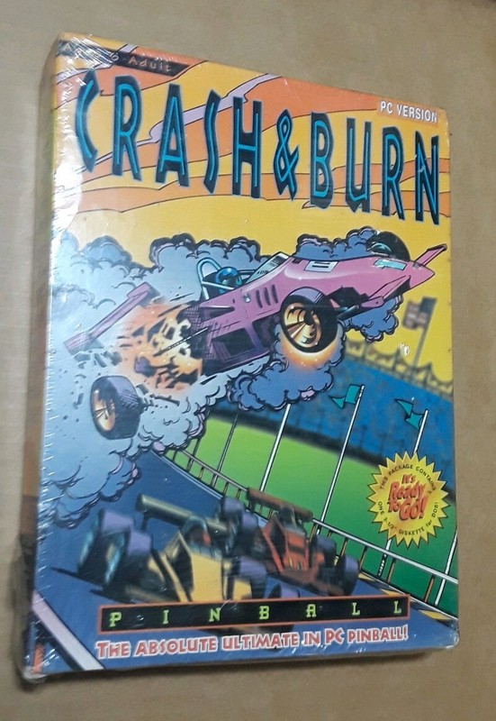 NEW SEALED Retail Big Box Crash & and Burn Pinball CD-ROM Computer Pc game