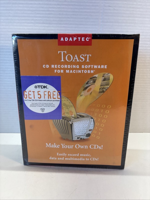 (NEW SEALED!) Adaptec Toast Software for Mac Big Box CD Recording