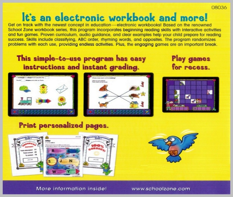 SCHOOL ZONE KINDERGARTEN. 3 BRAND NEW CD-ROM PROGRAMS GRADES K TO 1. gallery