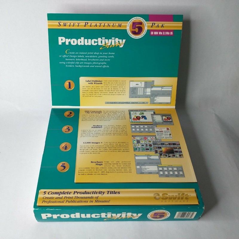 Swift Computer Software Productivity Suite 5 Complete Titles CD ROM New Vintage gallery
