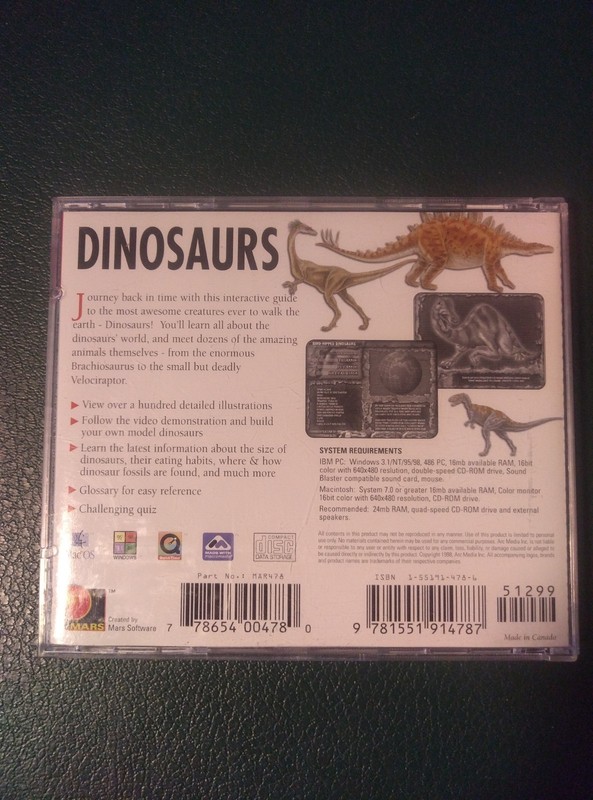 Dinosaurs An Interactive Guide PC CD-ROM 2001 Windows 95 98 Mac Vintage Retro gallery
