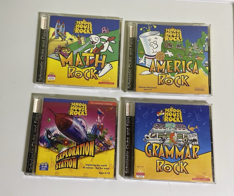 School House Rock! Math Grammar America Exploration Station CD ROM Computer Game