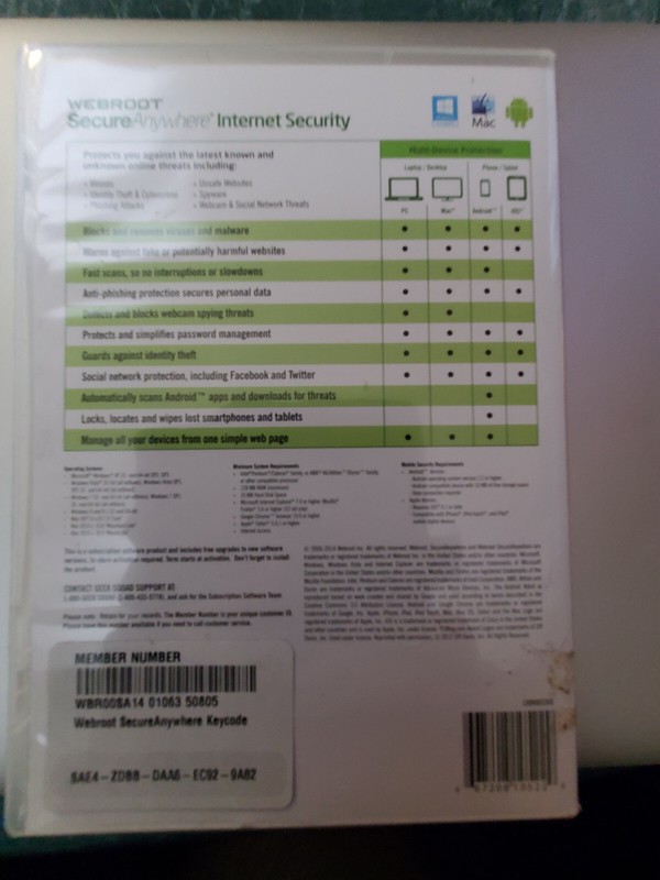 $49.99 SEALED Webroot Internet Security PC Mac Mobile Android & iOS gallery