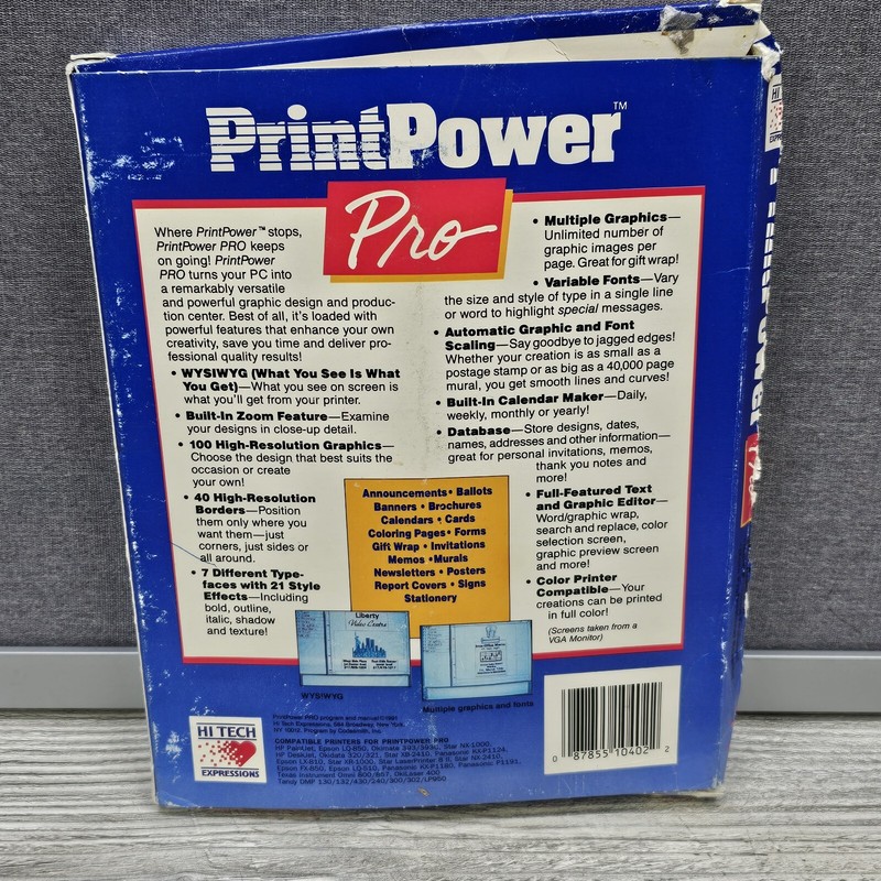 Print Power Pro IBM Tandy 5.25" & 3.5" Floppy Disk w/ Box And Inserts Untested gallery