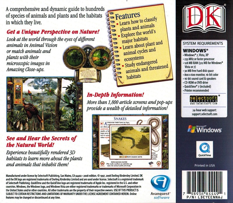 DK Dorling Kindersley Eyewitness Encyclopedia of Nature PC Software Sealed New gallery