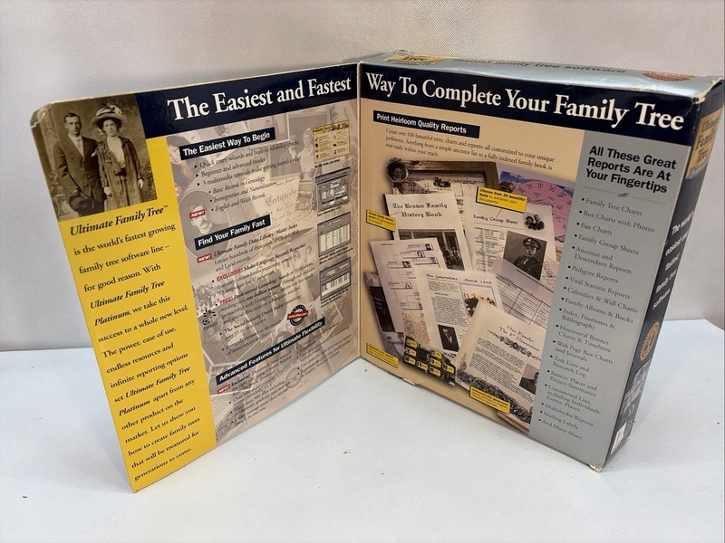 Ultimate Family Tree PLATINUM Software PC CD ROM 1998 Ancestry Genealogy DNA NEW gallery