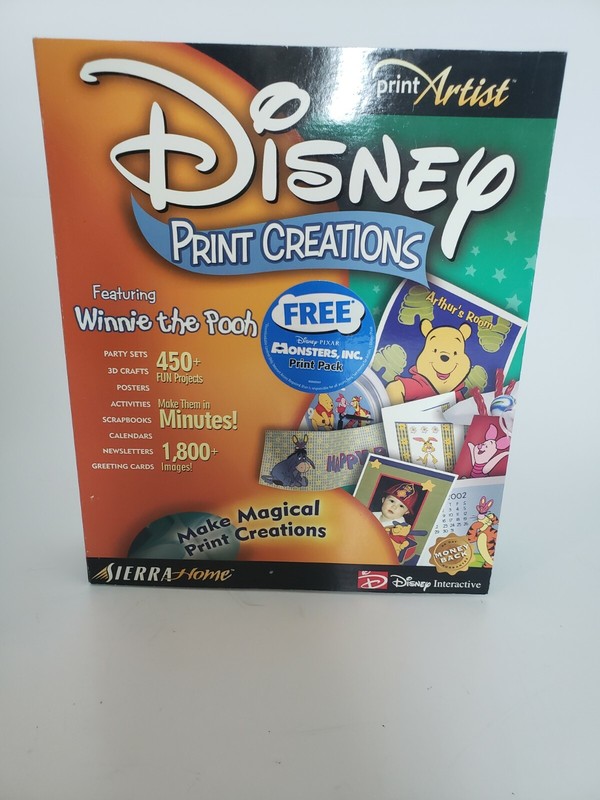 Disney Print Creations Featuring Winnie The Pooh (PC CD-Rom, 2002) New.
