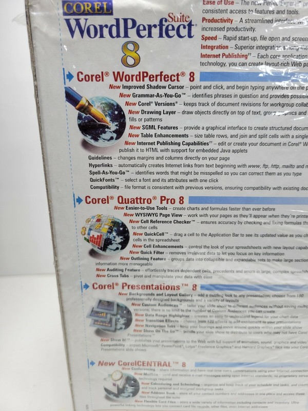 Corel Word Perfect Suite 8 Upgrade CD ROM Version Windows 95 NT gallery