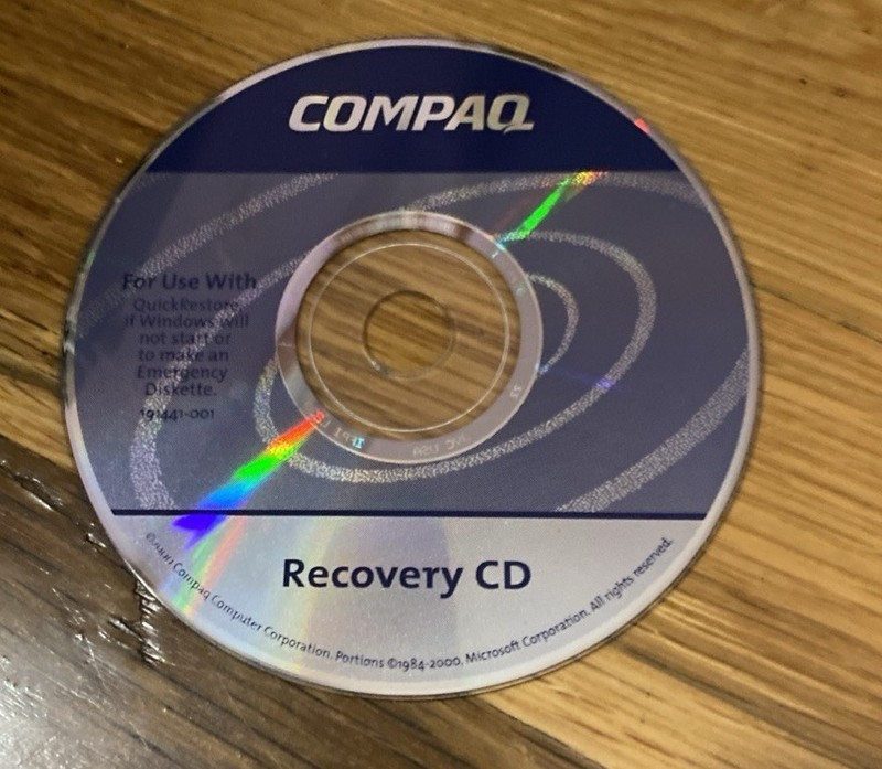 ⭐️⭐️⭐️⭐️⭐️ Compaq Recovery CD For Windows 191441-001 Disc Only