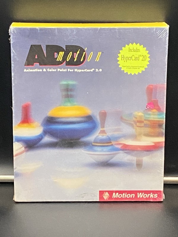 Vtg New Sealed ADD Motion Works Animation Paint Software Mac w Hypercard 2.0