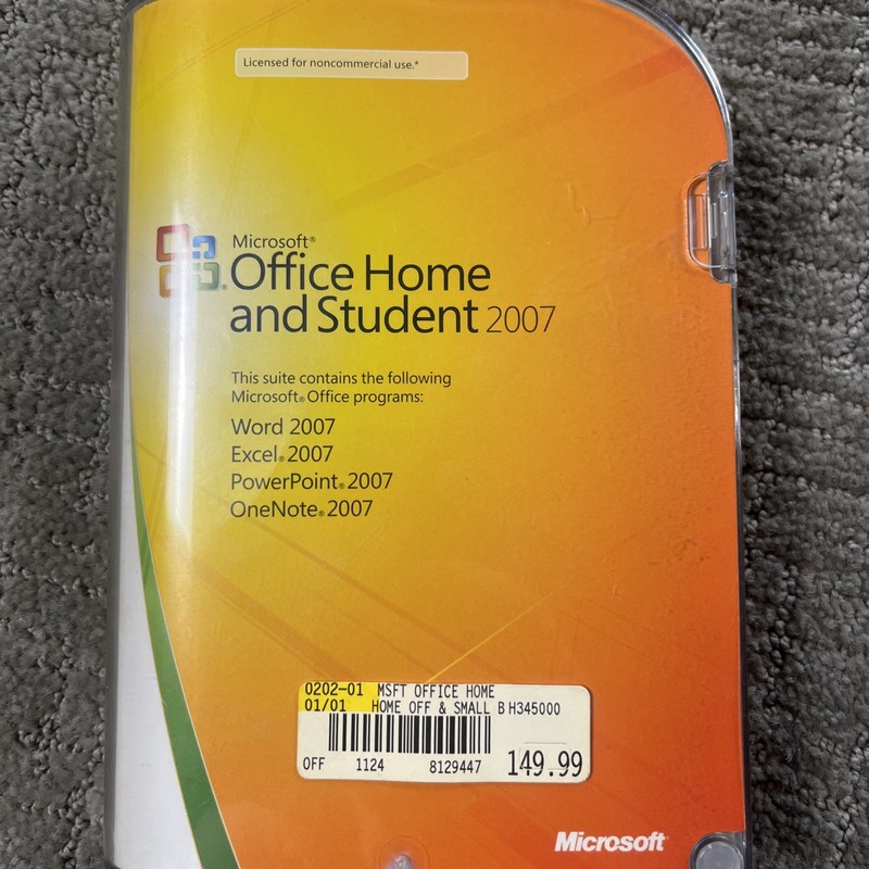 Microsoft MS Office Home and Student 2007 Word Excel PowerPoint OneNote W/ Key