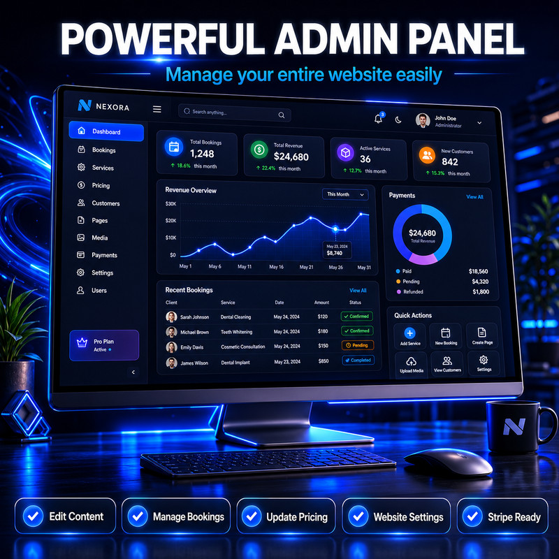 Modern Business Website Booking System Custom Admin Dashboard Mobile Responsive gallery