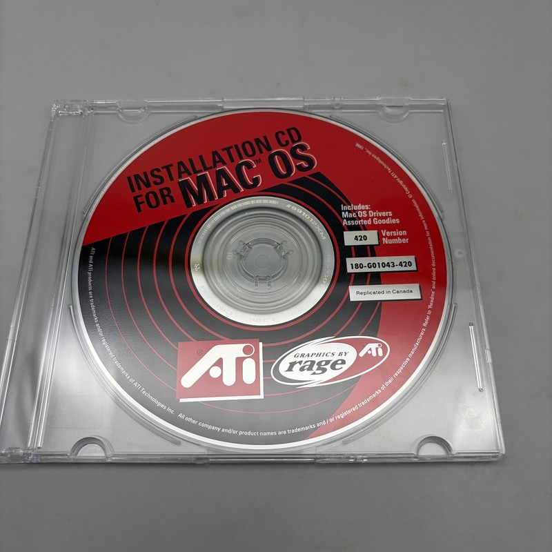 Vintage ATI Mac OS Install CD Drivers Rage Graphics Ver 420 180-G01043-420