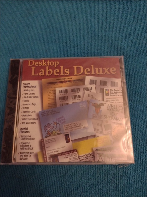 Compu Works Desktop Labels Deluxe for Windows 95/98 CDROM Media 1998 * NOS *