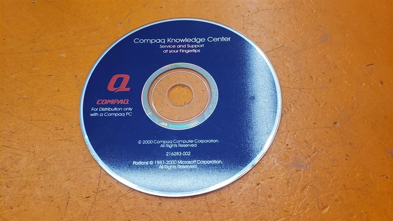 ⭐️⭐️⭐️⭐️⭐️ Compaq Knowledge Center 2000 Software Disc Only