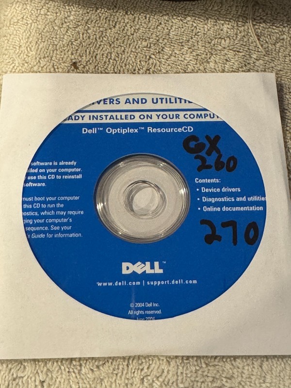 Dell Optiplex Resource CD – CD ONLY IN GOOD CONDITION!!!