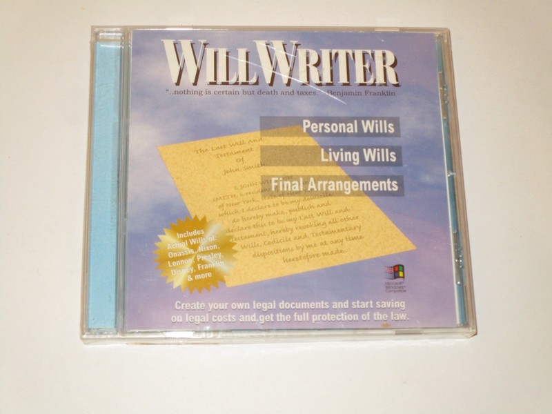 Will Writer Software CD-ROM WINDOWS SEALED