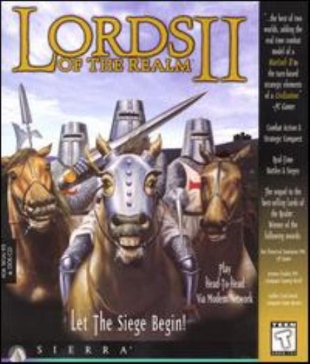 Lords of the Realm II 2 PC CD build army castles, conquer enemies defend game!