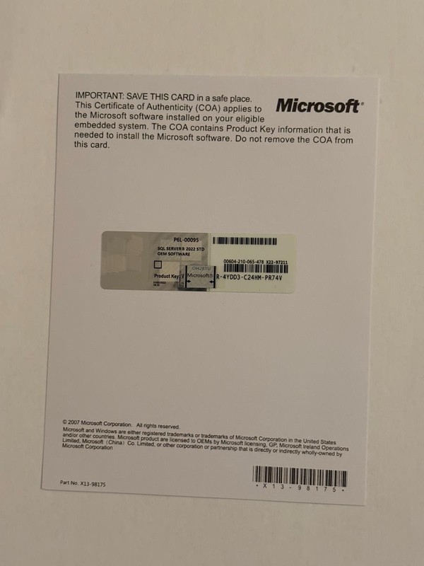 Microsoft SQL Server 2022 Standard Unlimited Cores With Unlimited CALS License