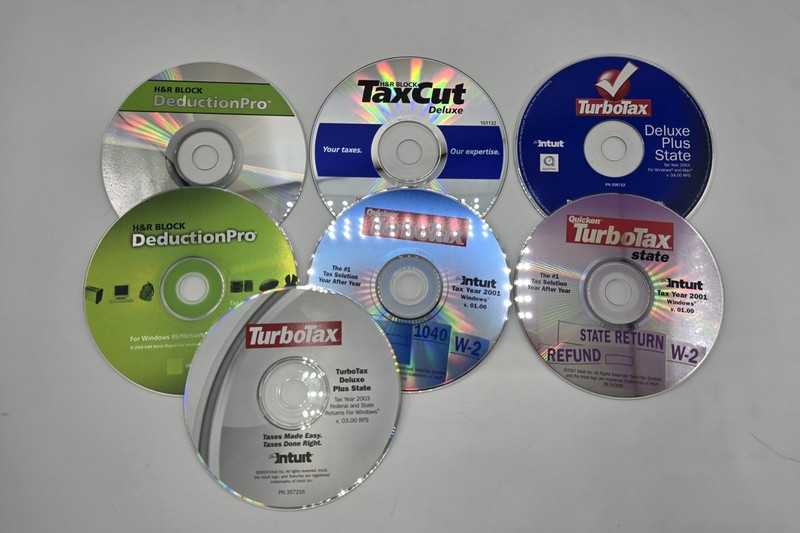 PC Software Lot of 7 – TurboTax & H&R Block CD-ROM Windows 3.1, 95, 98