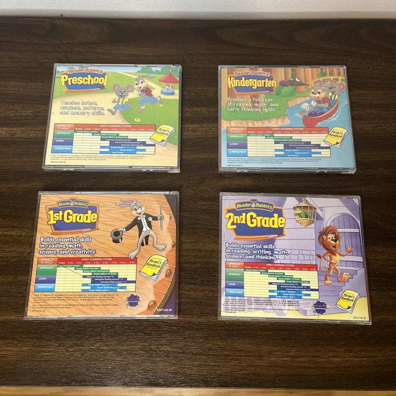 Lot of 4 Reader Rabbit PC CD-ROM The Learning Company Preschool-2nd Grade gallery