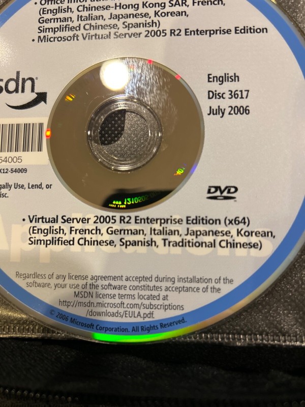 BRAND NEW Microsoft Virtual Server R2 Enterprise + InfoPath 2003. Languages. DVD gallery