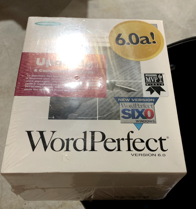 WordPerfect Upgrade 6.0a For Windows 3.1 Unused New Sealed Box