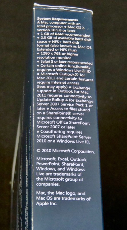 MS Microsoft Office for MAC 2011 Home and Business 1 License DVD w/Product Key gallery