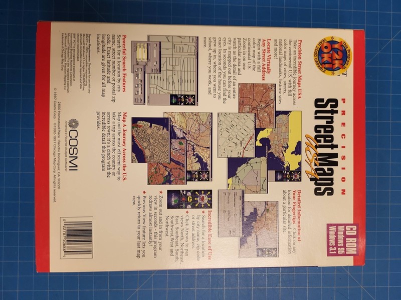 Precision Street Maps USA Vintage PC Software Big Box CD-ROM Windows 95 3.1 1997 gallery