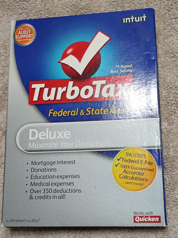 Intuit TurboTax Deluxe Federal and State – Tax Year 2009 – Fast Shipping