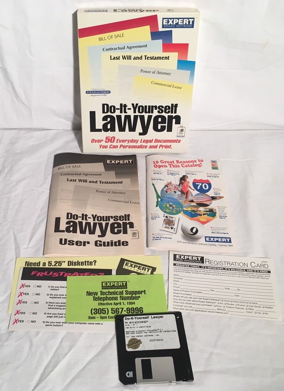 DO-IT-YOURSELF LAWYER 3.5" Disk Windows 3.1 Expert Software Boxed W/ Manual
