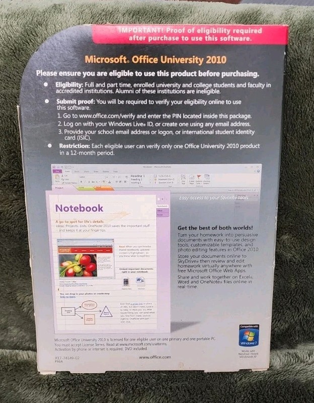 Microsoft Office University 2010 (Retail (License + Media)) (2 Computers/1 User) gallery