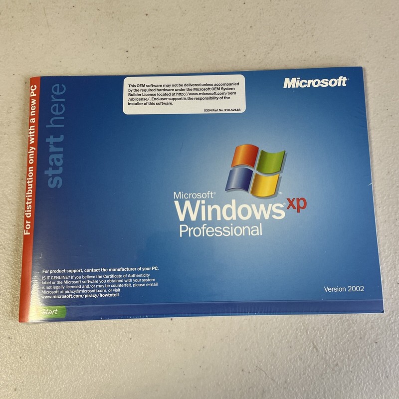 MICROSOFT WINDOWS XP PROFESSIONAL OPERATING SYSTEM SOFTWARE VERSION 2002 NEW