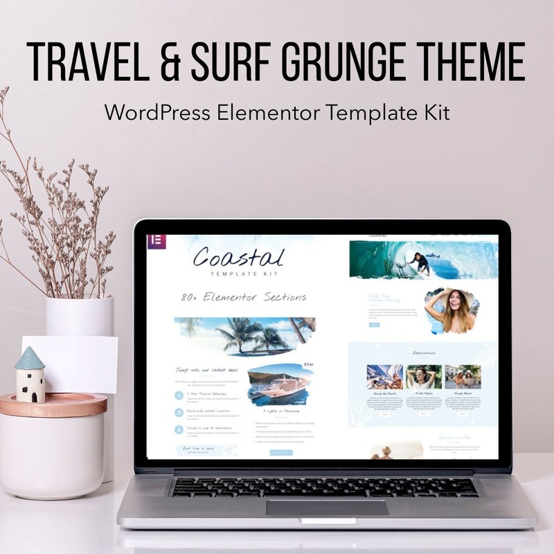 Travel & Surf Grunge Theme – WordPress Elementor Template Kit