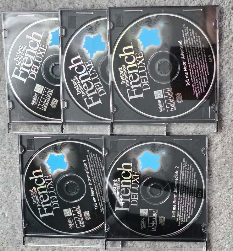 Instant Immersion French Deluxe 5 PC CD-ROMs. Never used, in CD holders.