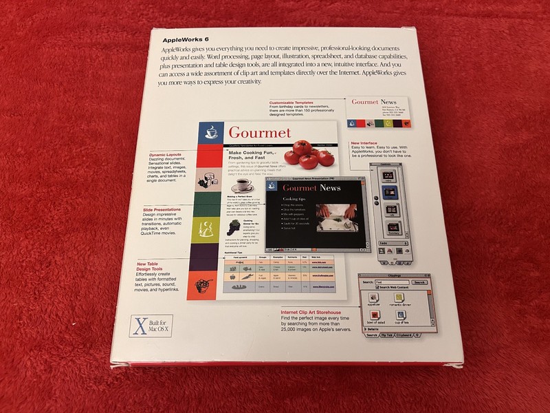 AppleWorks 6 for Mac OS X w/ original box, CD and guide books 2001 gallery