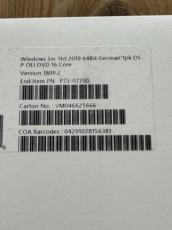 Windows Server 2019 Standard, German 16 Core OEM Full Version with VAT Invoice gallery