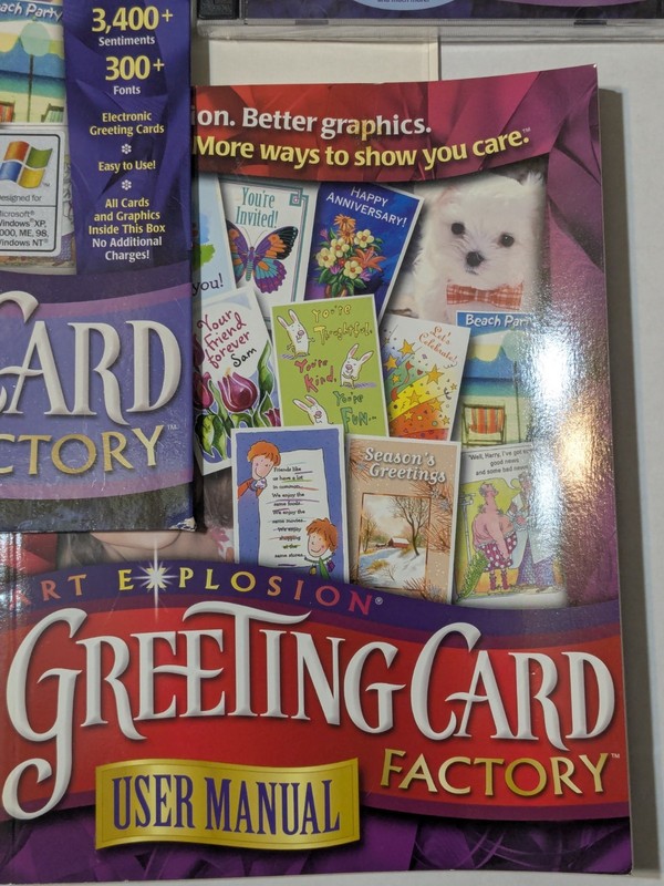 Art Explosion Greeting Card Factory w/ user manual and 2 CDs gallery