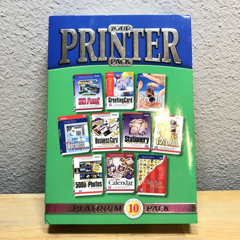 Vtg 2001 Your Printer Pack – Platinum 10 Pack – PC CD-ROM software