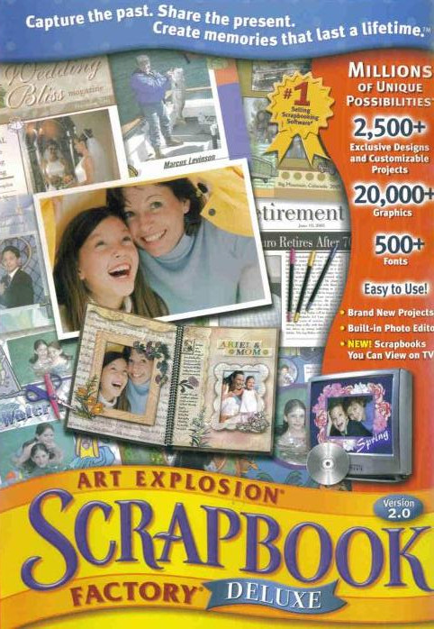 Scrapbook Factory 2.0 Deluxe PC CD memories print pages photos pictures template