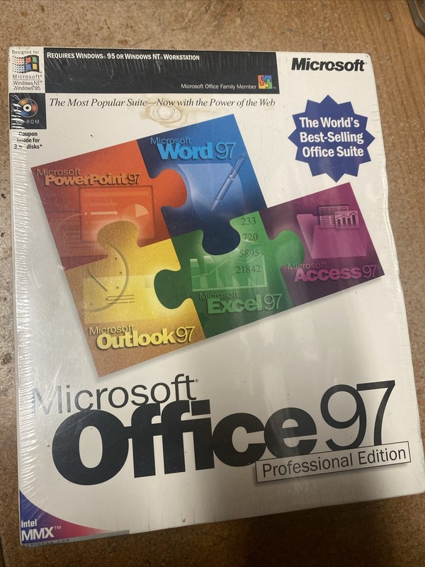 Microsoft Office 97 Professional Edition + Bookshelf Retail 1 User Full Retail