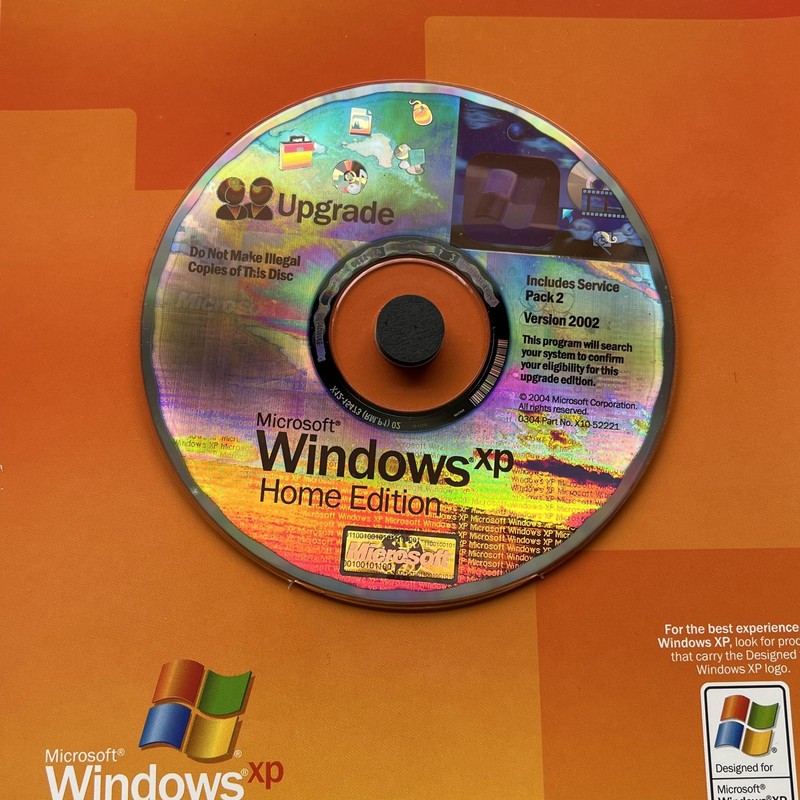 Vintage Microsoft Windows XP Home Edition Upgrade CD SP2 Ver 2002 X10-99521 gallery