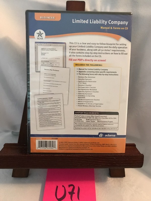 Adams Limited Liability Companies Software Set - ABFSS4309! BRAND NEW! FREE S/H! gallery