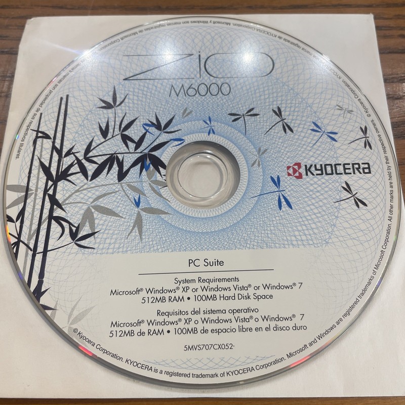 ZIO M6000 Kyocera Installation CD Disc Wacom Bamboo PC Suite Microsoft Windows gallery