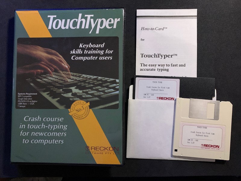 TouchTyper IBM PC 3.5″ Floppy Disc Vintage Software