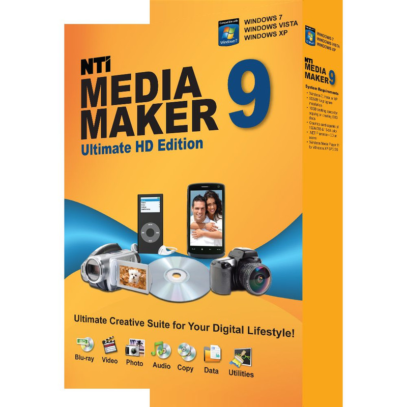 NTI Media Maker 9 Ultimate Ed. – CD DVD BD Burning Multimedia Suite for Windows