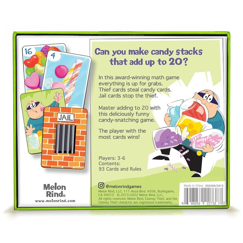Melon Rind Clumsy Thief Candy Shop Math Game - Ages 8+, Adding to 20 Card Game gallery