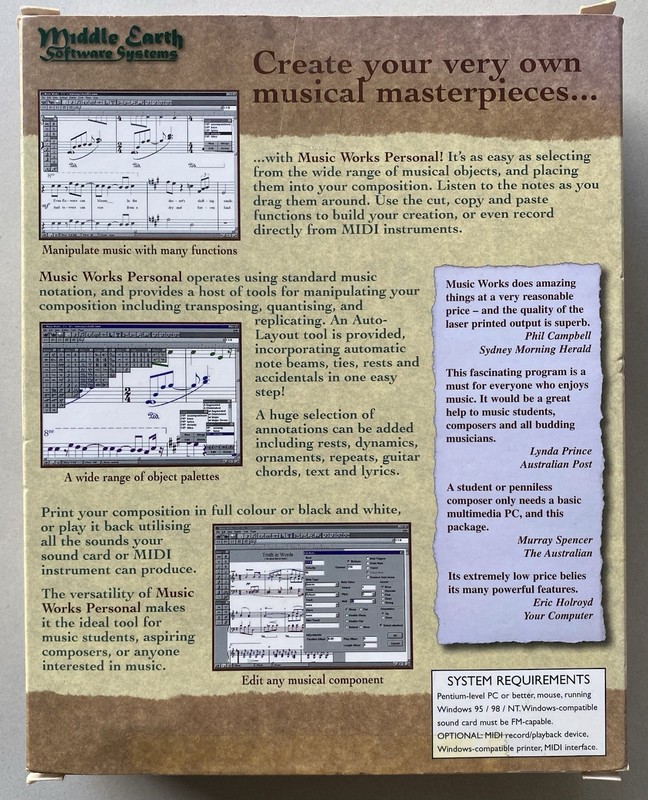 2000 Music Works Personal Version 2.5 Composition & Notation PC CD-Rom Big Box gallery