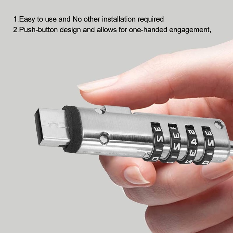 Laptop Cable Locks Combination Lock 4 Digital Password Security Anti... gallery