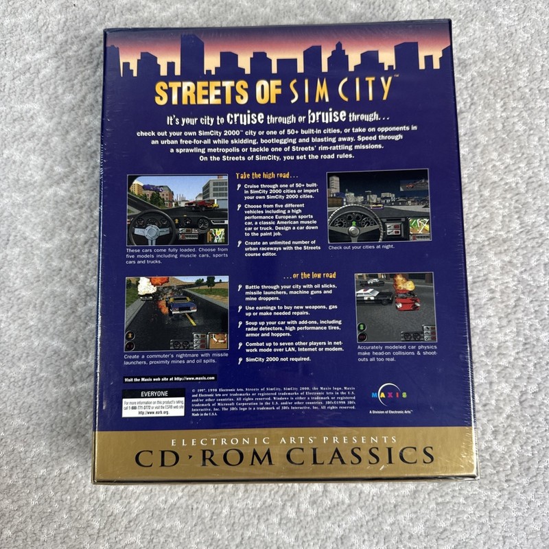 Vintage Streets of SimCity PC Game CD-ROM New Sealed Maxis Electronic Arts 1997 gallery